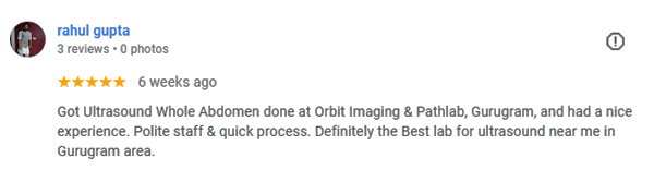 Review by Rahul for Orbit Imaging & Pathlab-Gurugram